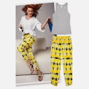 🆕 CAbi Atomic Lounger 💛🩶💛 Yellow Tie Dye 💛🩶💛 Joggers - S